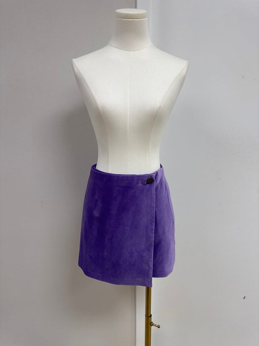 alice + olivia Purple Velour Mini Skirt NWT