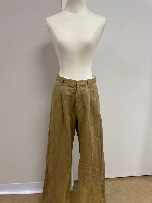 R13 Tan Pleated Trouser