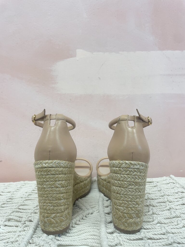 Stuart Weitzman Tan Espadrille Wedge Sandal