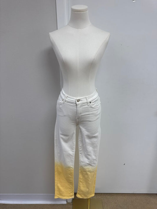 7 for All Mankind White Ombre Jean