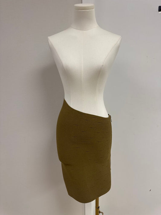 Proenza Schouler Khaki Ribbed Knit Skirt
