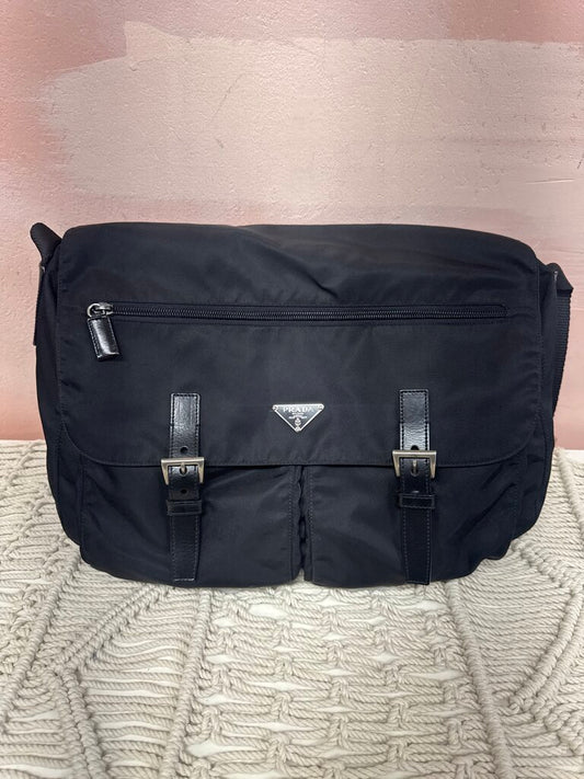 Prada Black Tessuto Messenger Bag