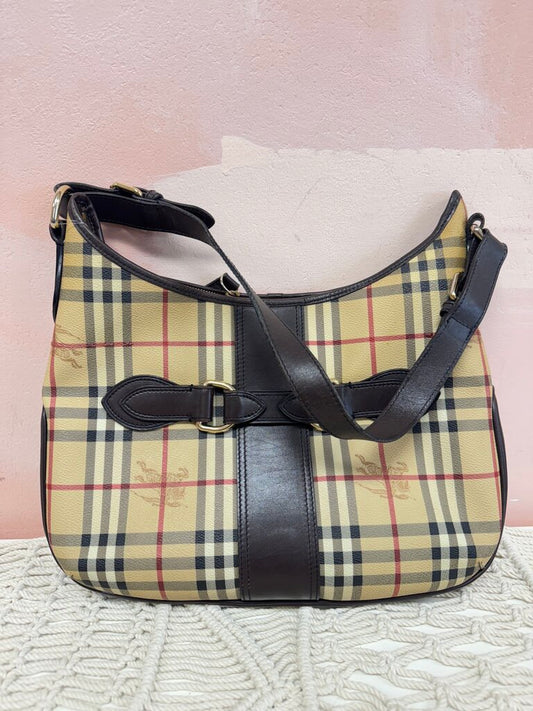 Burberry Haymarket Buckle Hobo