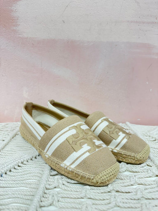 Tory Burch Tan Canvas Espadrilles