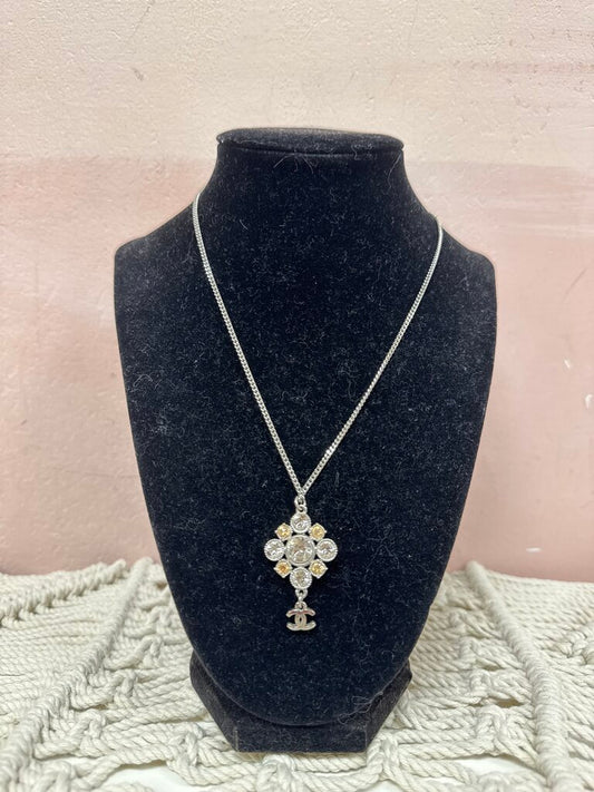 Chanel Vintage Crystal Strass Pendant Necklace