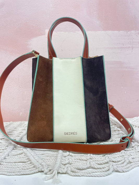 Siedres Brown Multi Suede Bucket Bag