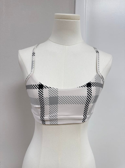 Alo Grey Plaid Bralette