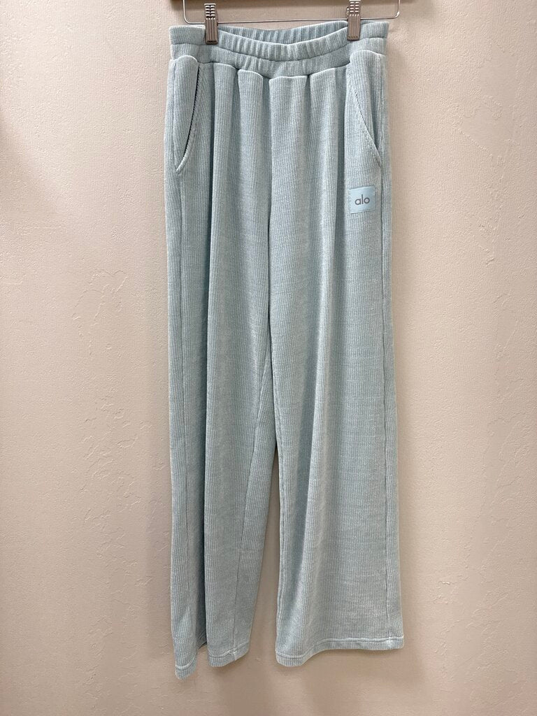 Alo Aqua Ribbed Velour Pull on Pant