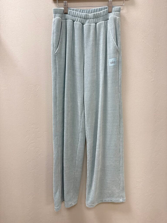 Alo Aqua Ribbed Velour Pull on Pant
