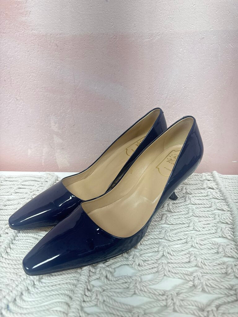 Roger Vivien Navy Patent Pump (As Is)