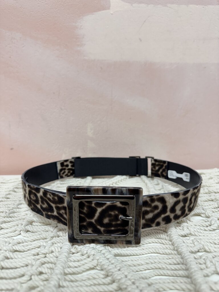 Suzi Roher Grey Calf Hair Cheetah Belt