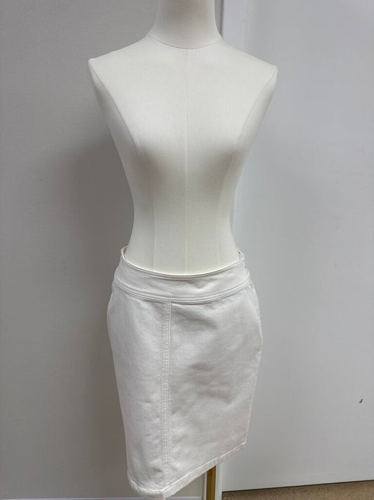 Escada White Jean Skirt