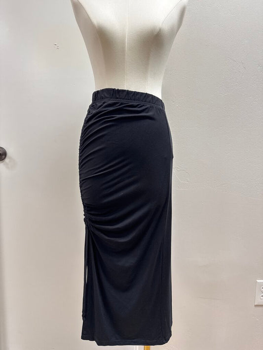 Birgitte Herskind Black Ruched Maxi Skirt NWT