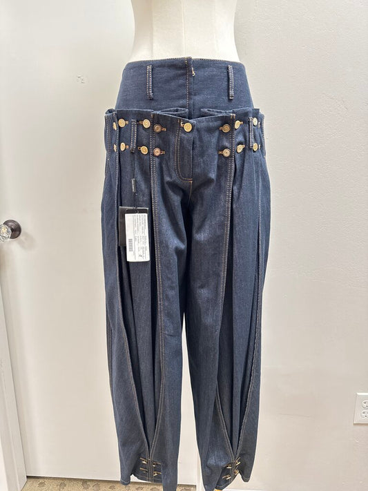 Dolce & Gabbana Pleated Button Barrel Jean NWT