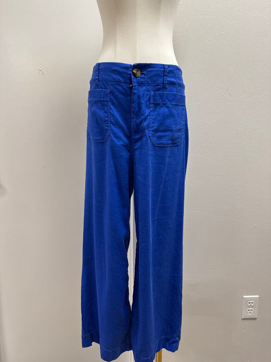 Maeve Cobalt Wide Leg Cotton Pant