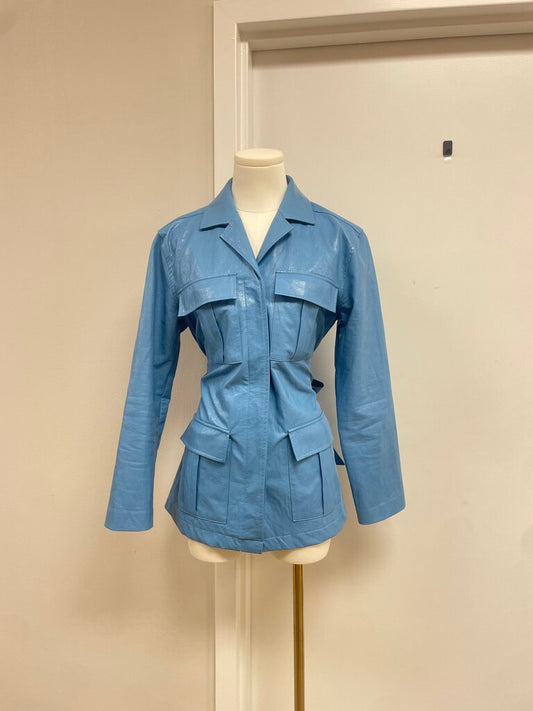 Rails Blue Faux Leather Trench