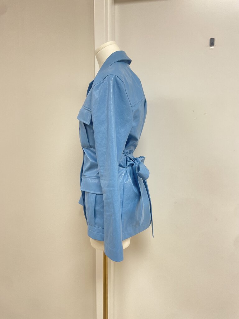 Rails Blue Faux Leather Trench
