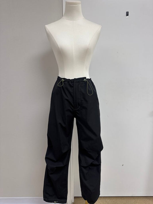 6397 Black Nylon Jogger