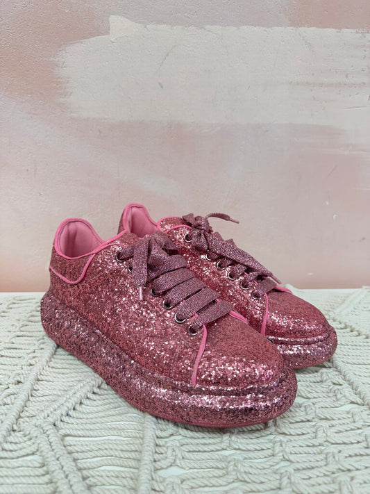 Alexander McQueen Pink Glitter Sneaker