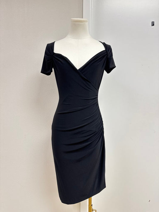 Norma Kamali Black Ruched Dress