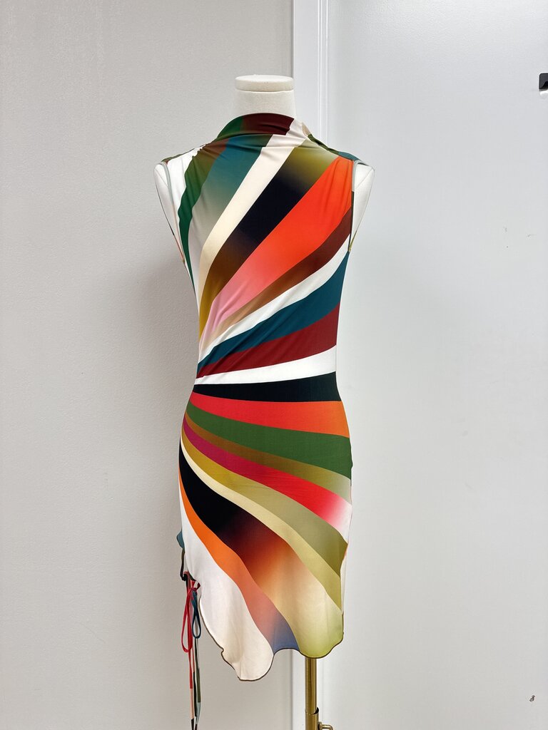 Siedres Rainbow Cowl Neck Dress NWT