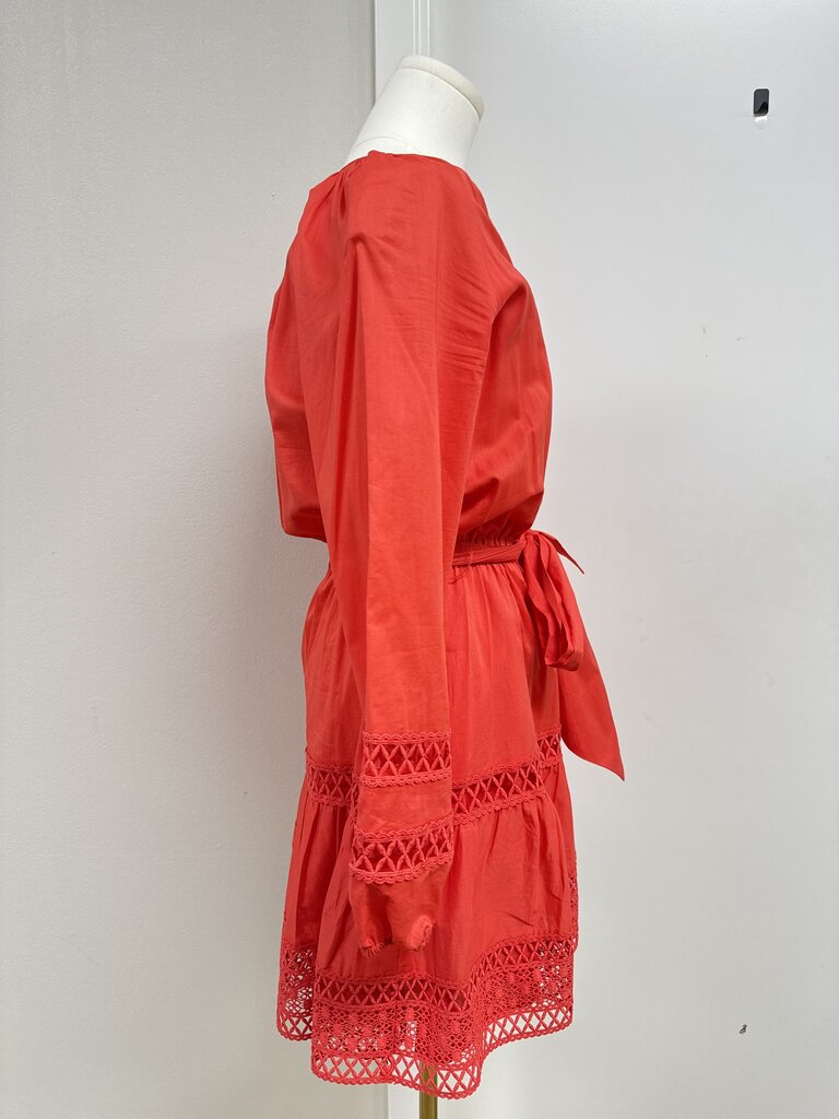 Evereve Red Crochet Detail Dress