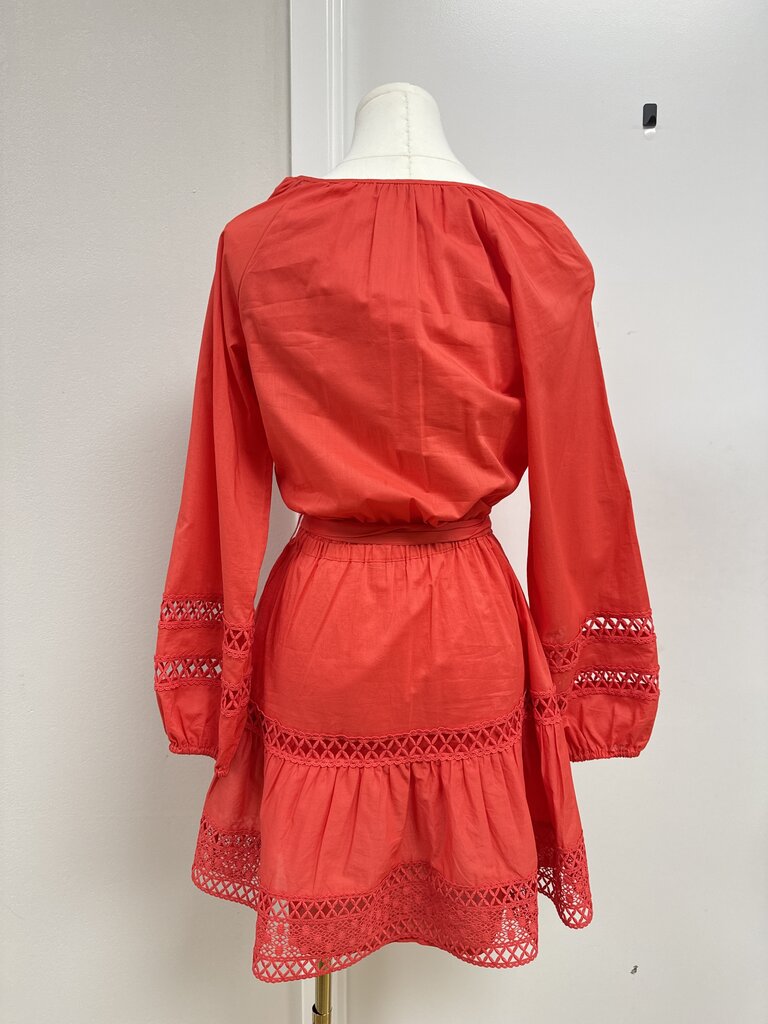 Evereve Red Crochet Detail Dress