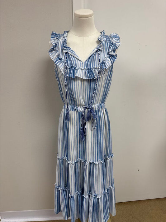 Misa Blue Striped Sundress