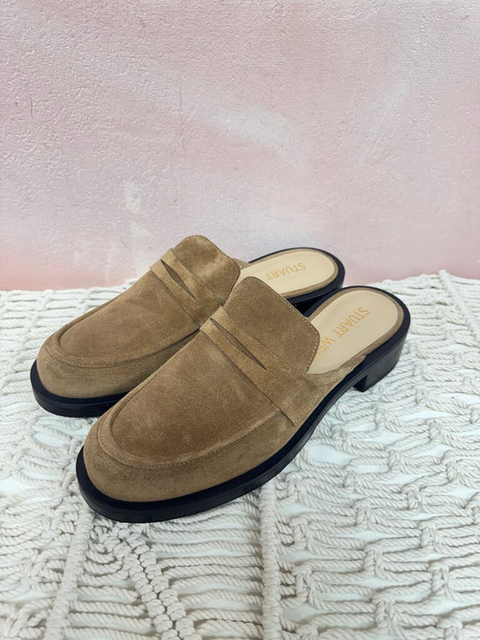 Stuart Weitzman Tan Suede Mule Loafer