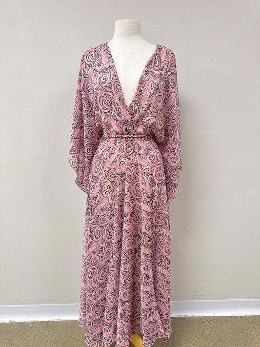 Maeve Pink Paisley Robe Dress
