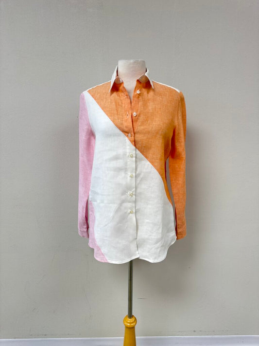 Poeta Multi Block Linen Button Up
