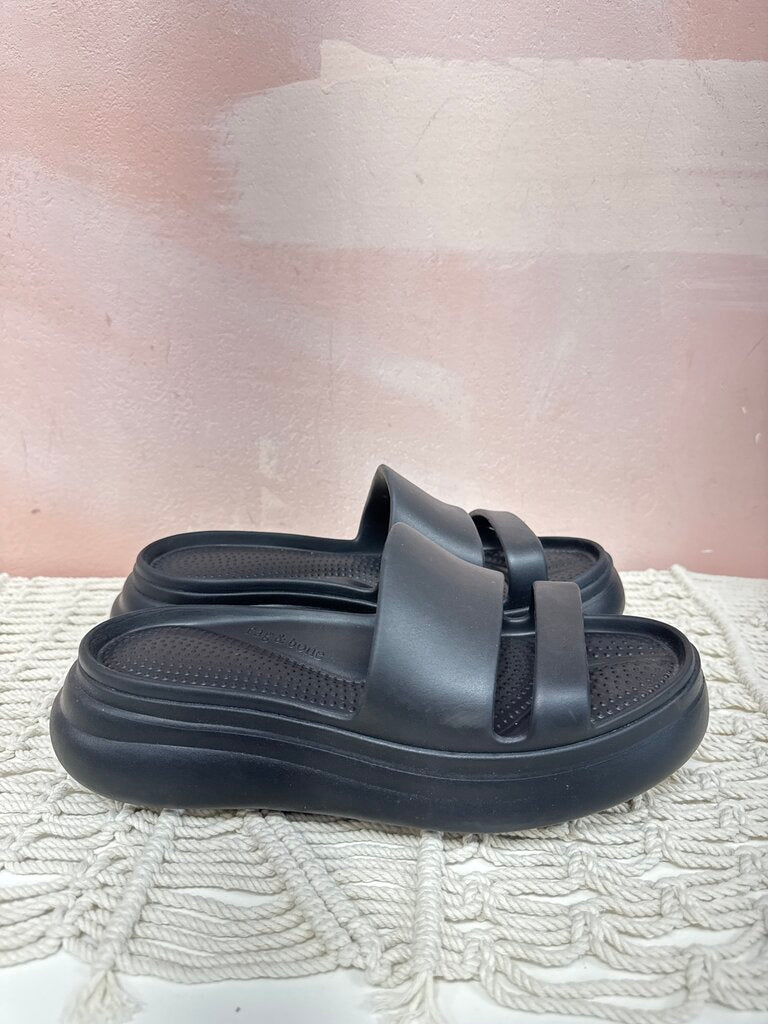 rag & bone Black Rubber Platform Slide