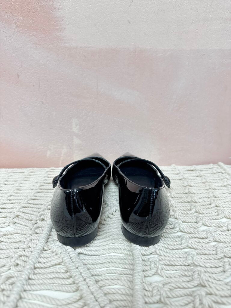 Stuart Weitzman Black Patent Mary Jane Flat