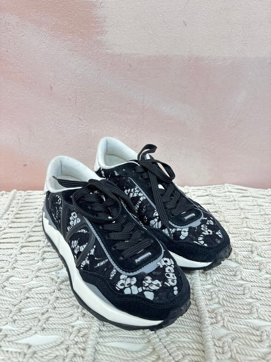 Valentino Black Lace Trainer Sneakers