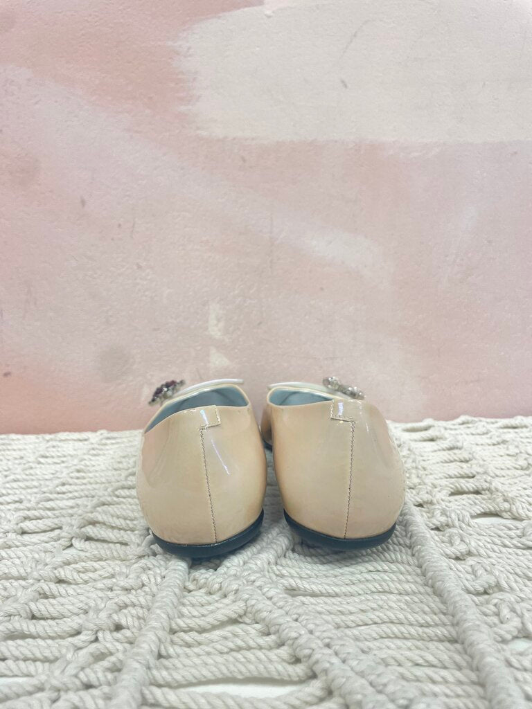 Roger Vivier Beige Patent Ladbug Flat