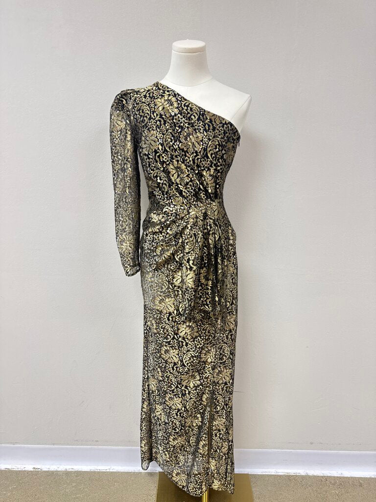Camila Coelho Gold Lace Cocktail Dress