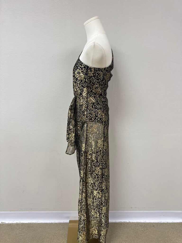 Camila Coelho Gold Lace Cocktail Dress