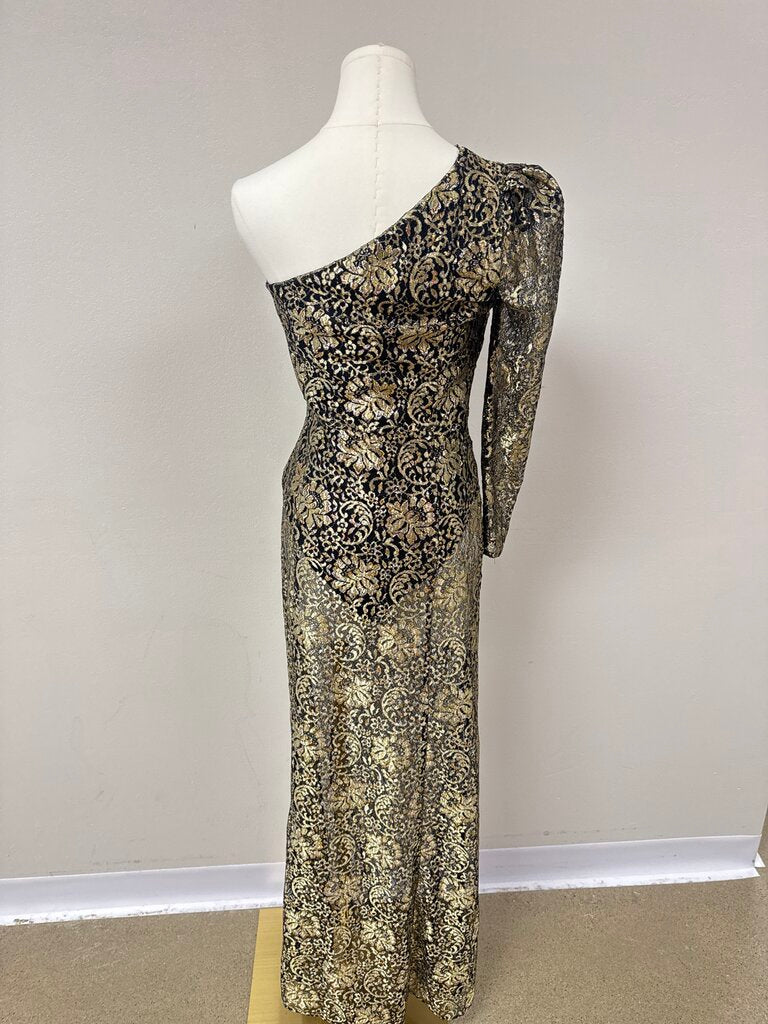 Camila Coelho Gold Lace Cocktail Dress