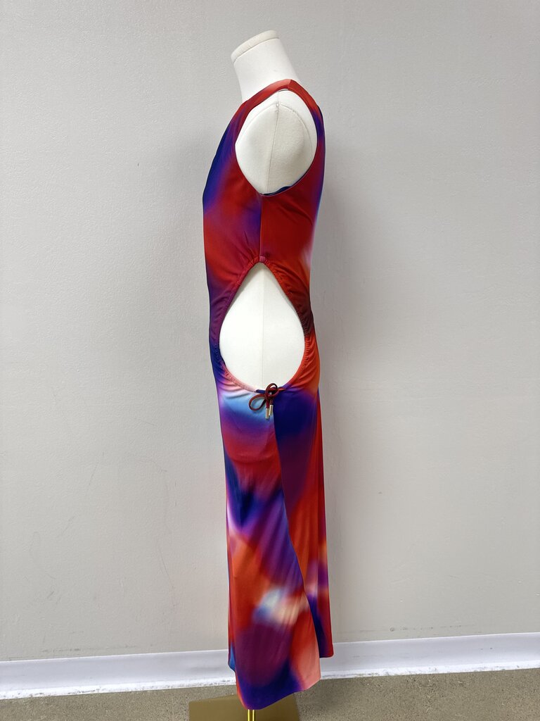 Rebecca Vallance Multi Print Cut Out Jersey Maxi Dress