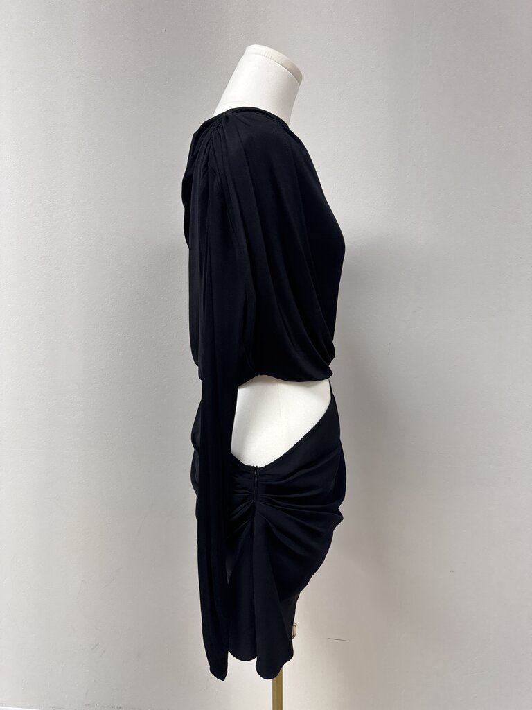 Christopher Esber Black Ribbed Cut Out Dress