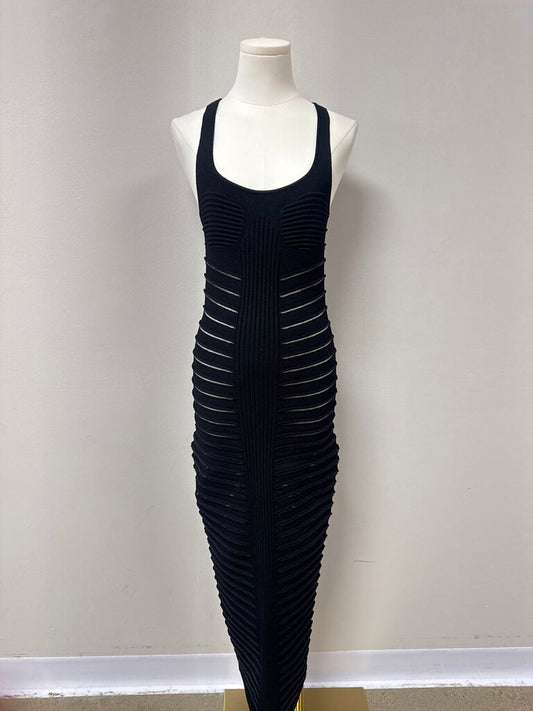 Balmain Black Knit Bodycon Dress