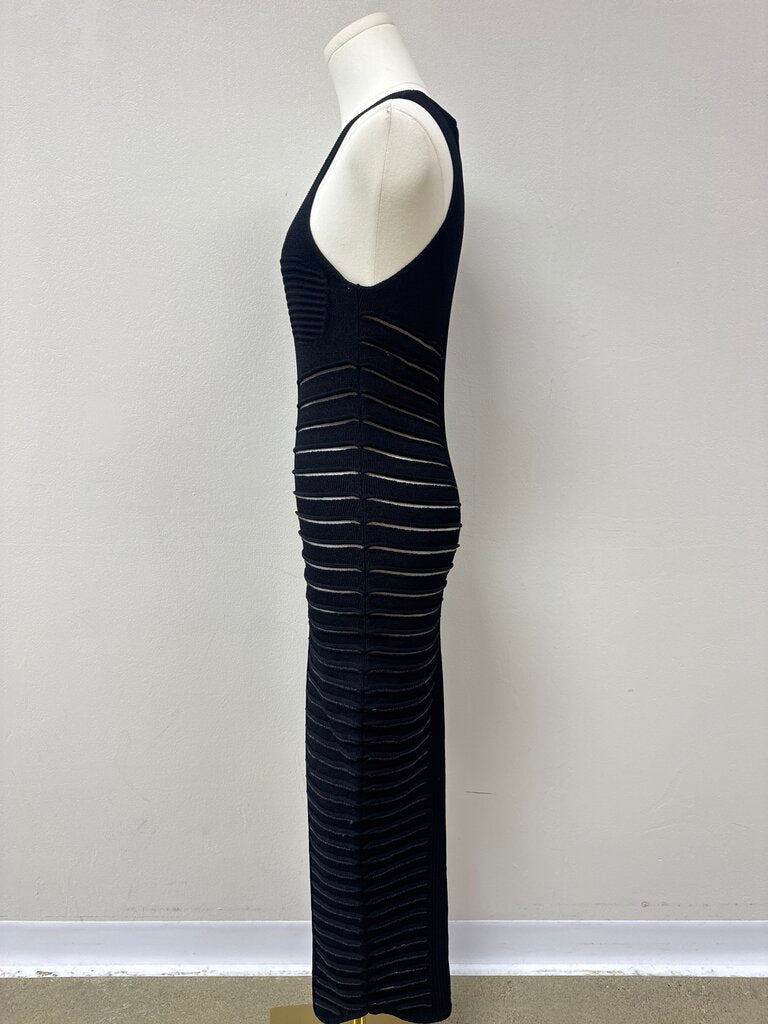 Balmain Black Knit Bodycon Dress
