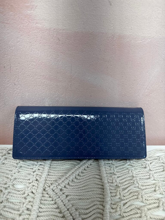 Gucci Slate Blue Micro Guccissima Broadway Clutch