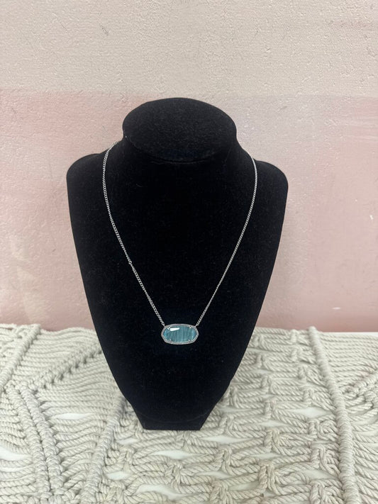 Kendra Scott Elisa Silver Pendant in Light Blue Illusion