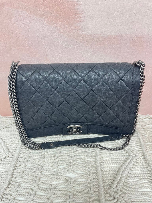 Chanel Turn Around Ligne Flap Bag Caviar
