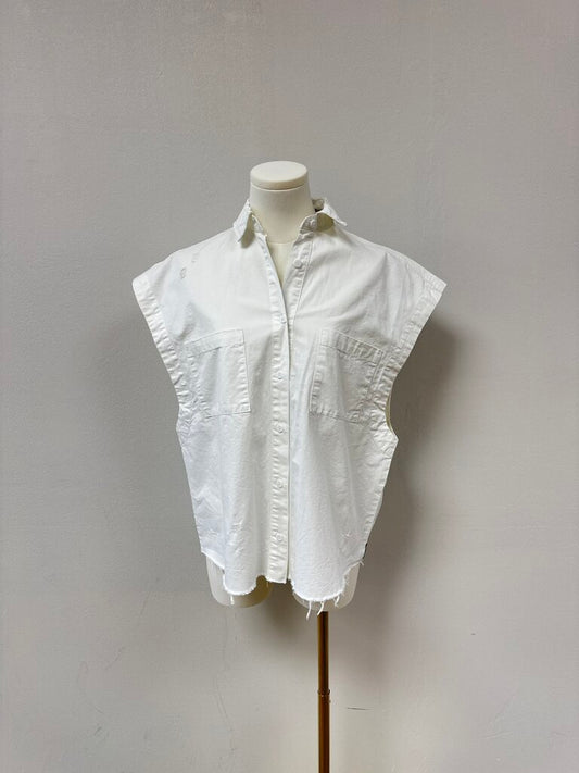 One Teaspoon Distressed Sleeveless Button Up