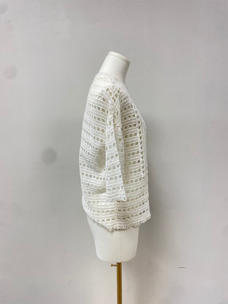 Tory Burch Crochet 3/4 Sleeve Top