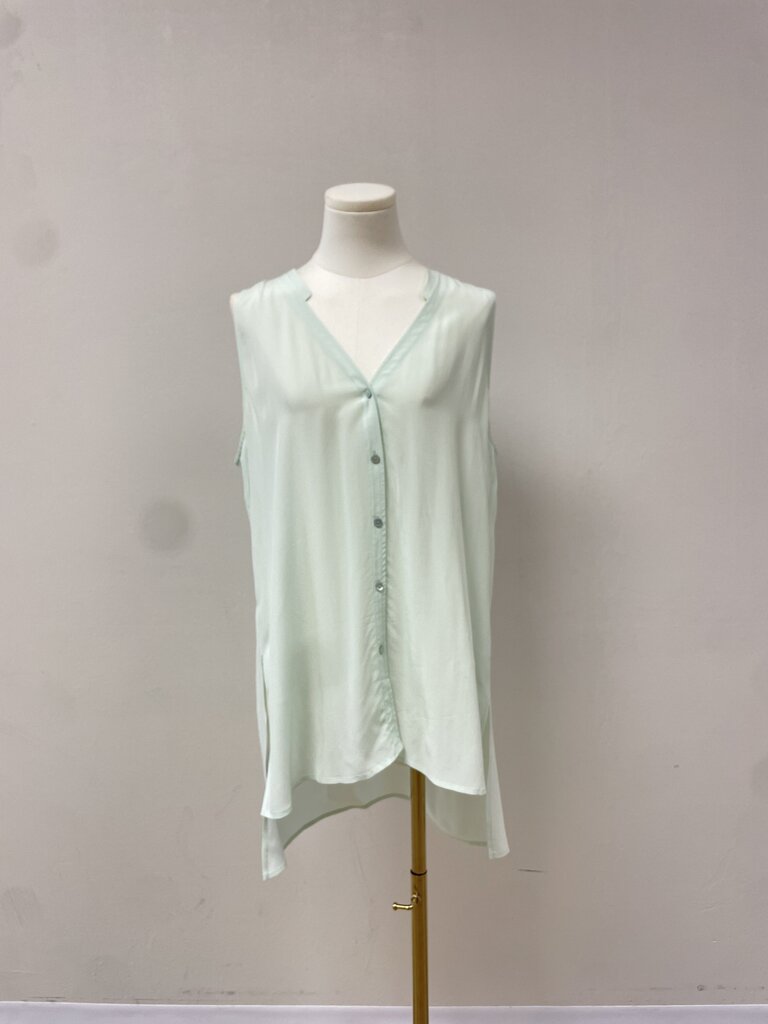 Eileen Fisher Sleeveless Silk Button Up