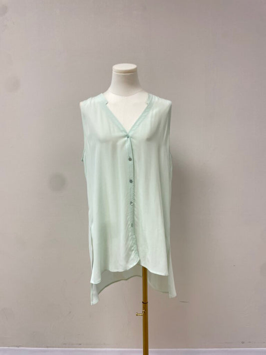 Eileen Fisher Sleeveless Silk Button Up