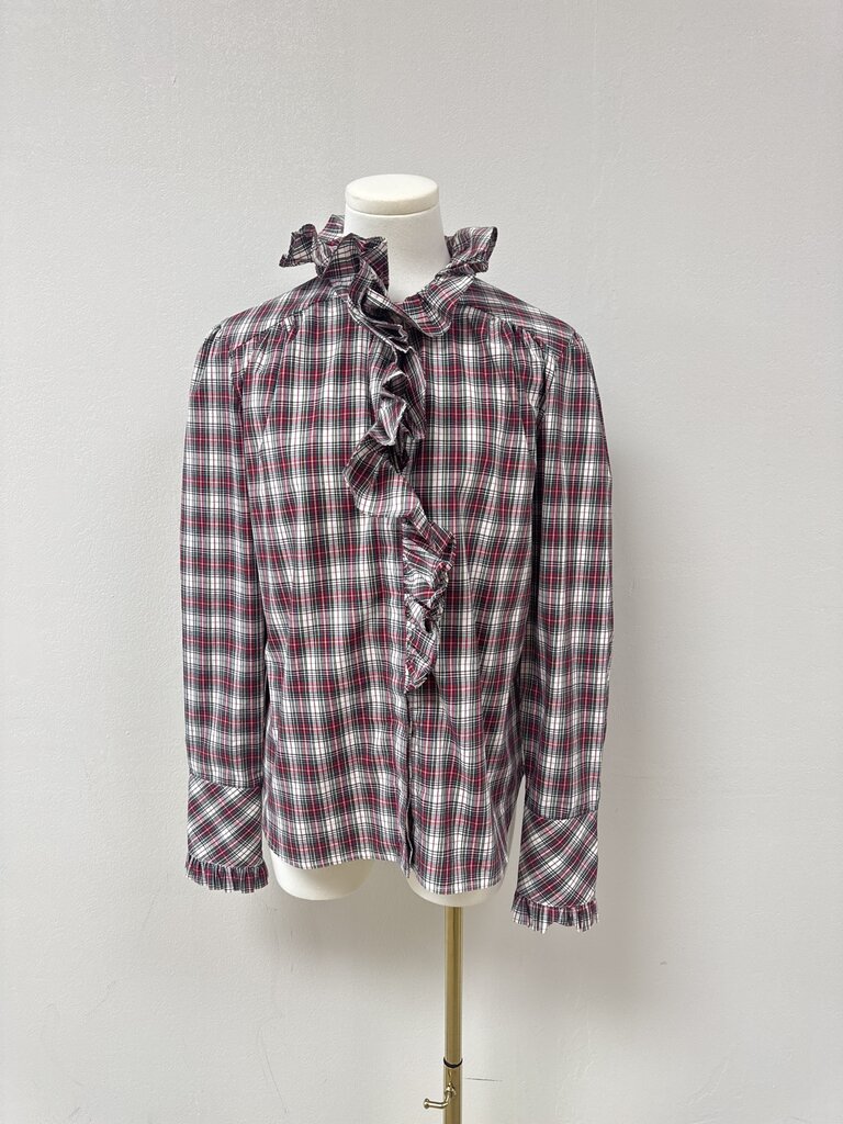 Cara Cara Plaid Ruffle Blouse